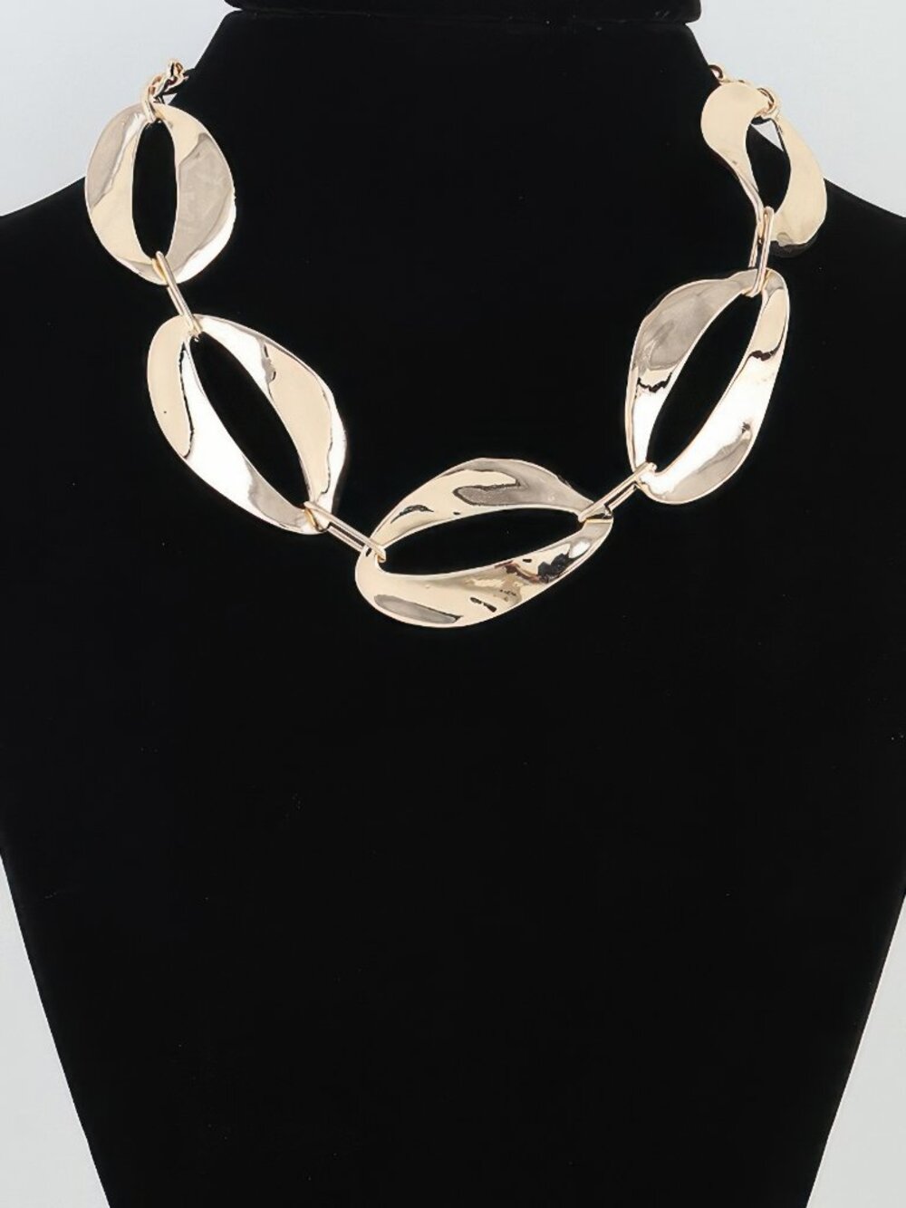 Hammered Abstract Chain Necklace
